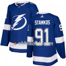 Tampa Bay Lightning Trikot Steven Stamkos 91 Adidas 2017-2018 Blau Authentic - Herren